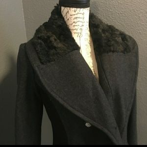 Guess Winter Coat Size L Charcoal and black